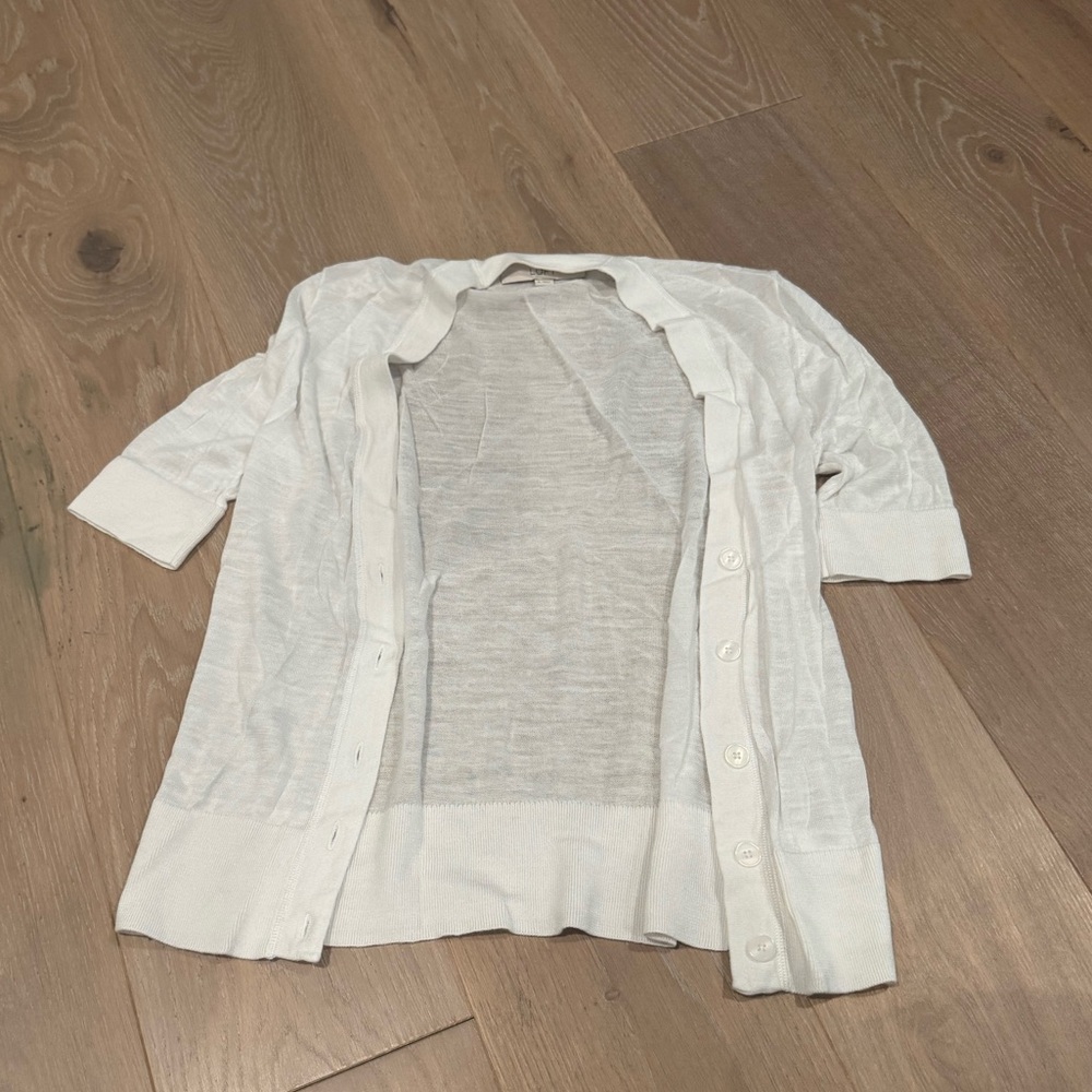 Loft Women’s Size S White Button-Up Cardigan